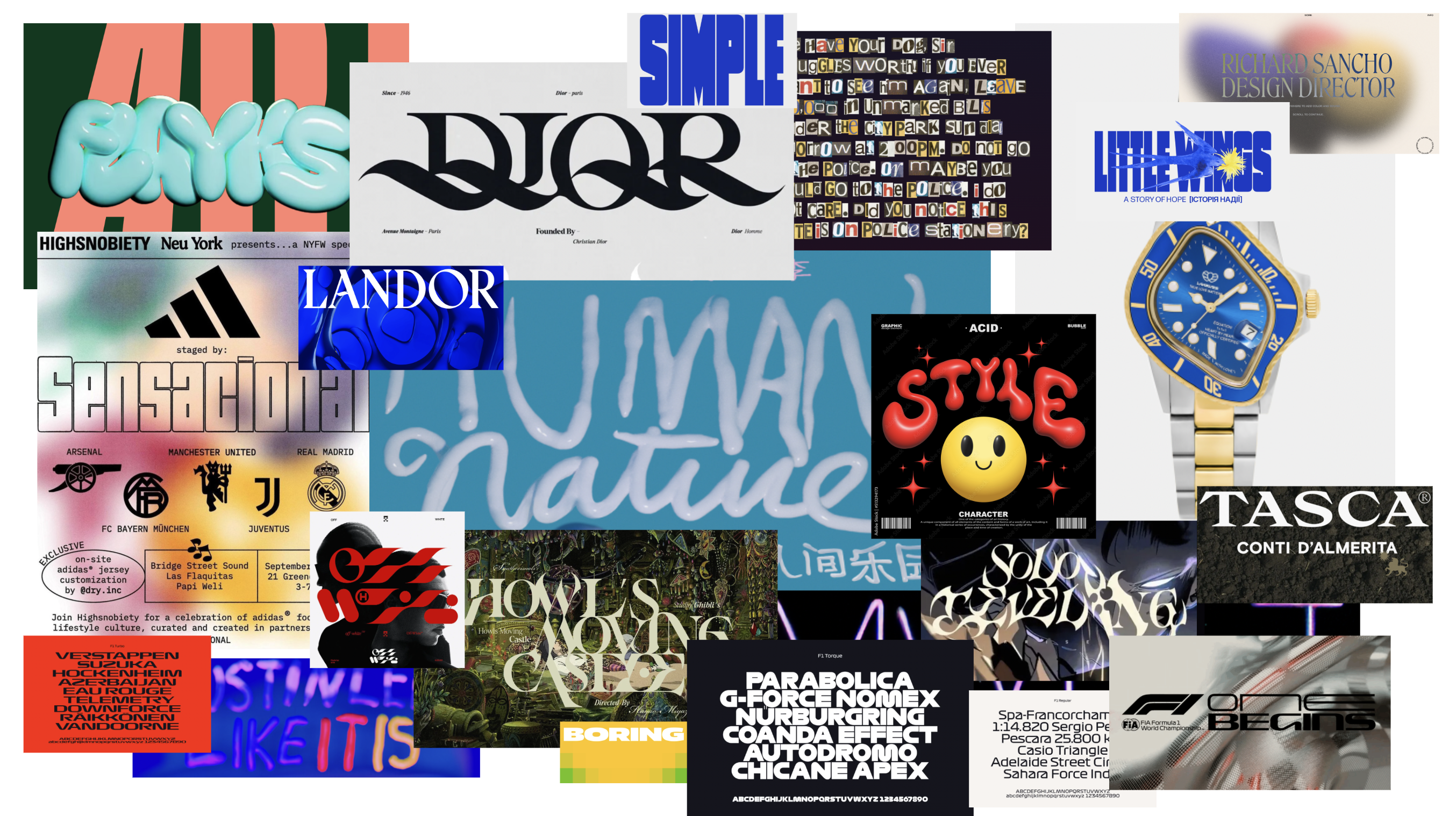 Moodboard — branding, Dior, Adidas, Landor, logotypes, graphic design