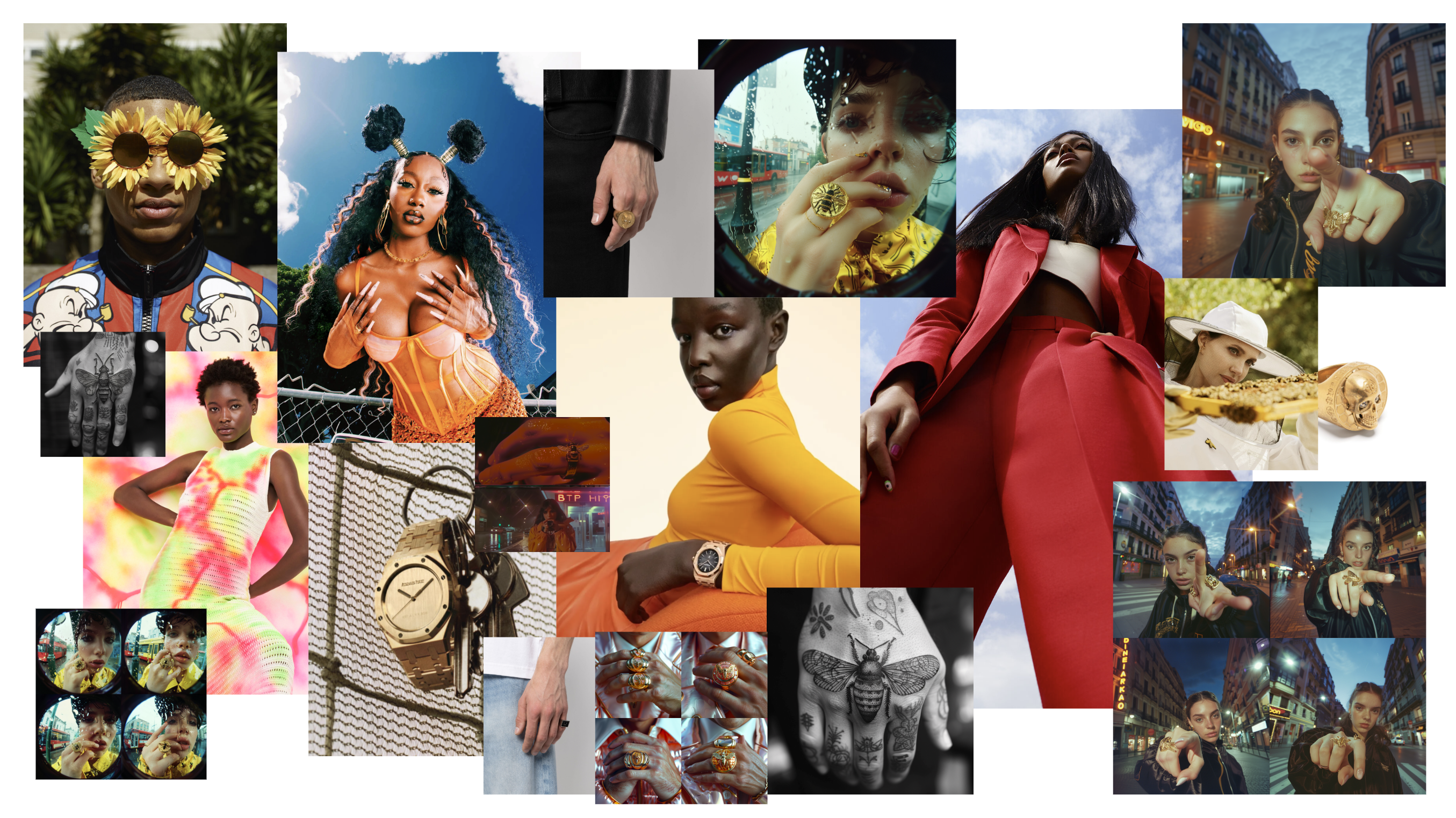 Moodboard — jewellery, accessories, street style, diverse casting, editorial