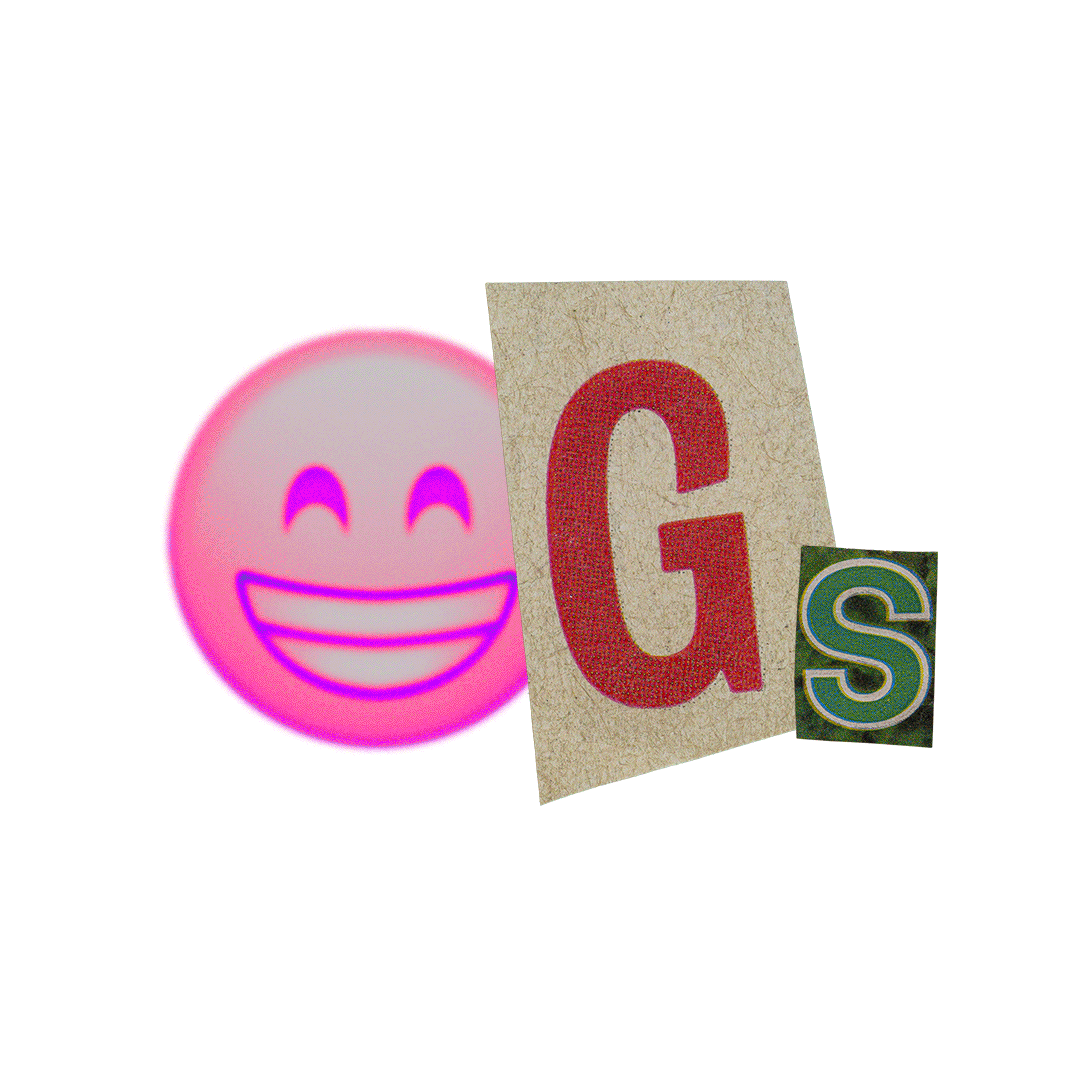 The OGs — animated logo with cycling emoji and ransom-note typography