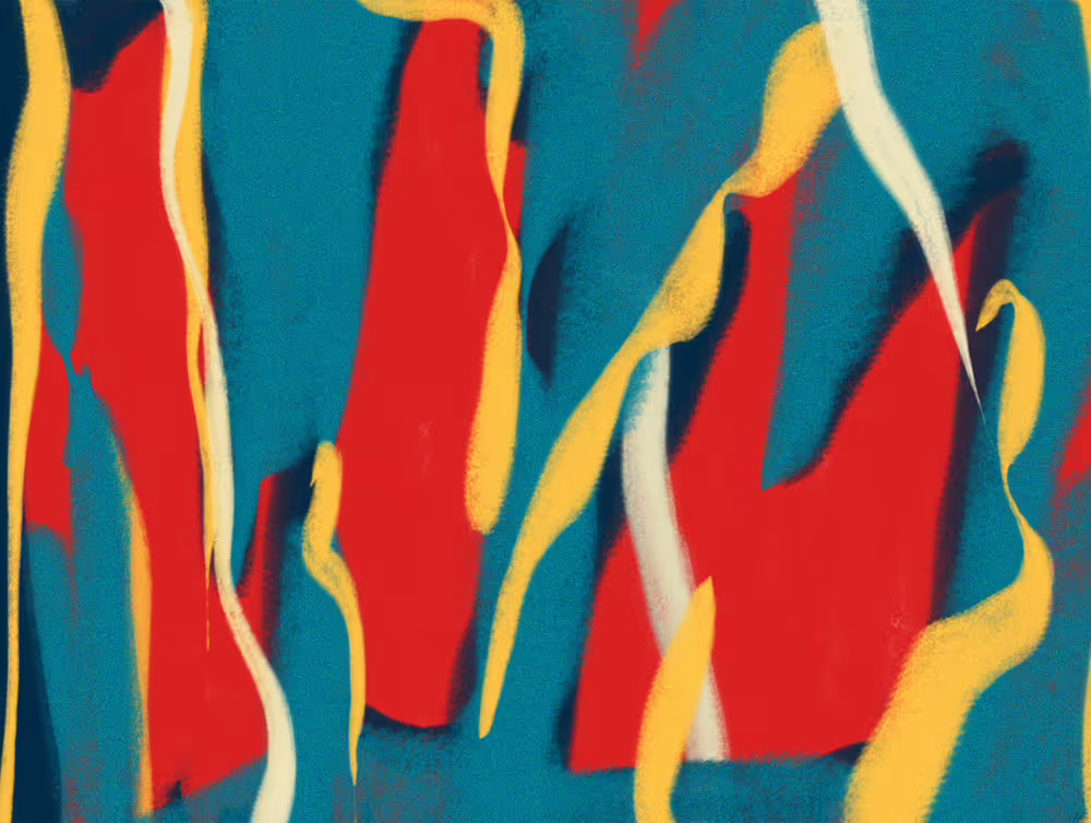 Teal red yellow verticals