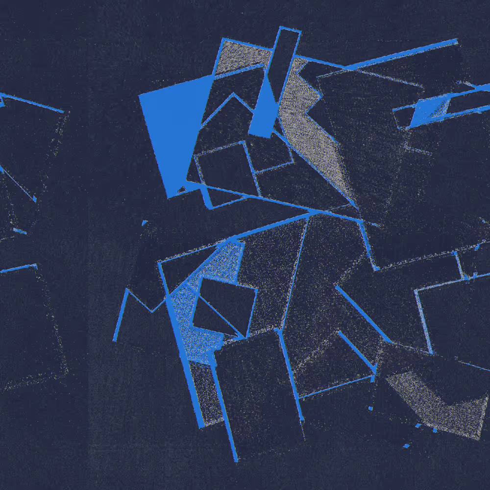 Blue geometric on navy