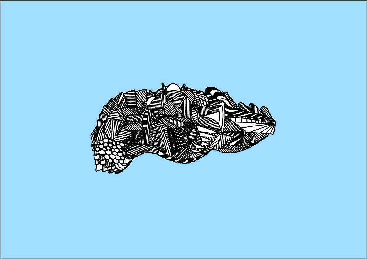 Organic form on blue